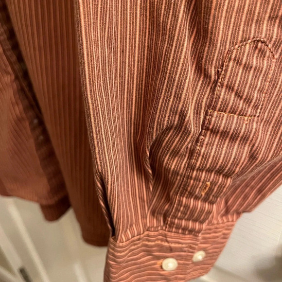 SADDLEBRED~MEN’S SHIRT~CORAL/BROWN~3X TALL - Picture 3 of 7